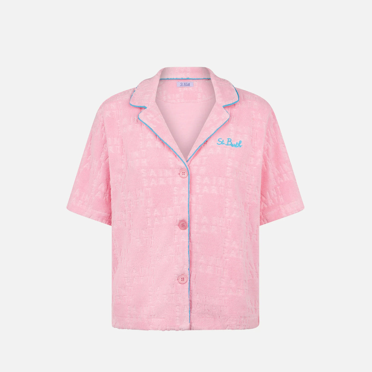 Whale terry cotton shirt with piping