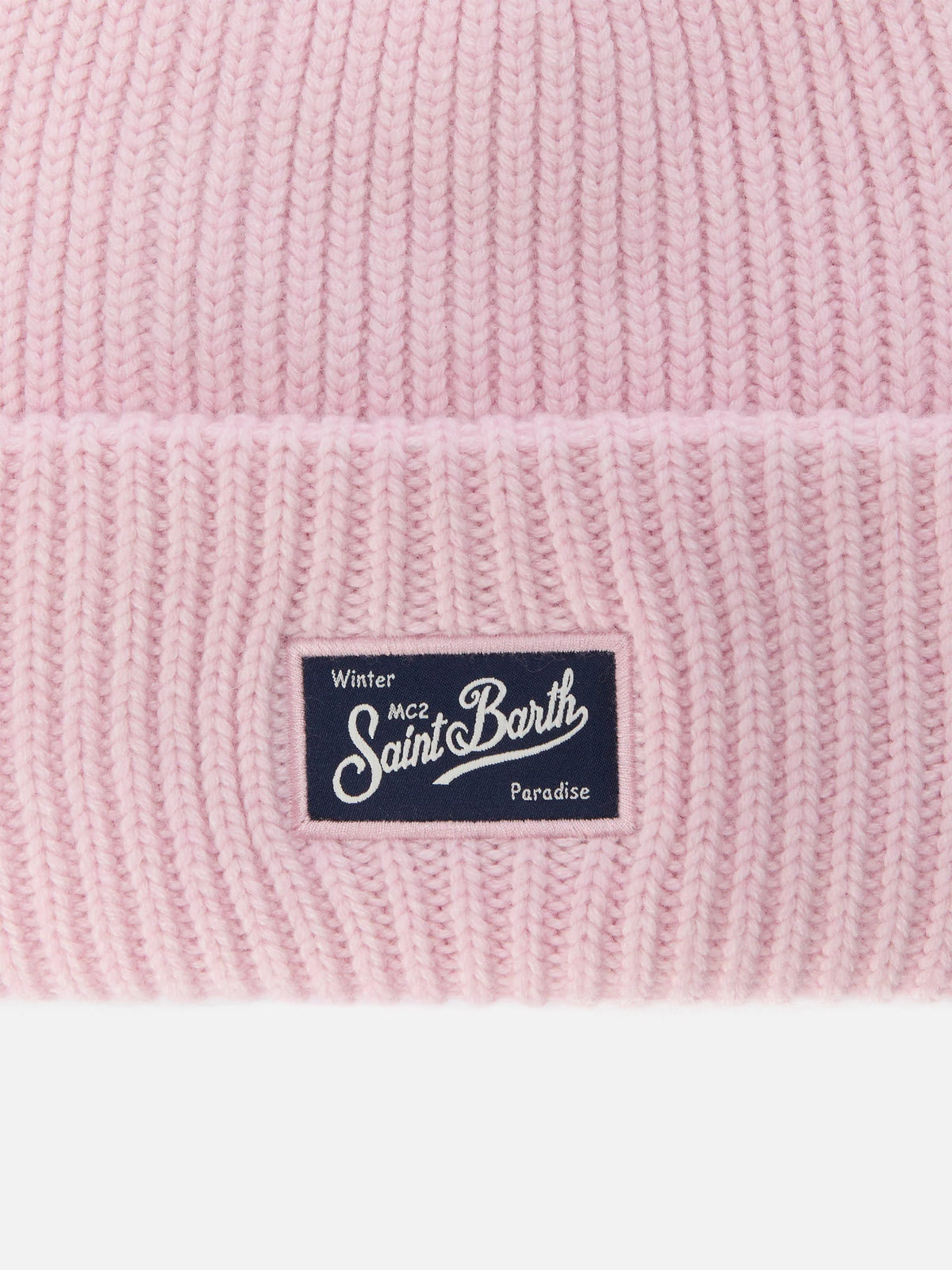 Pink ribbed beanie Berry Jr with St. Barth patch