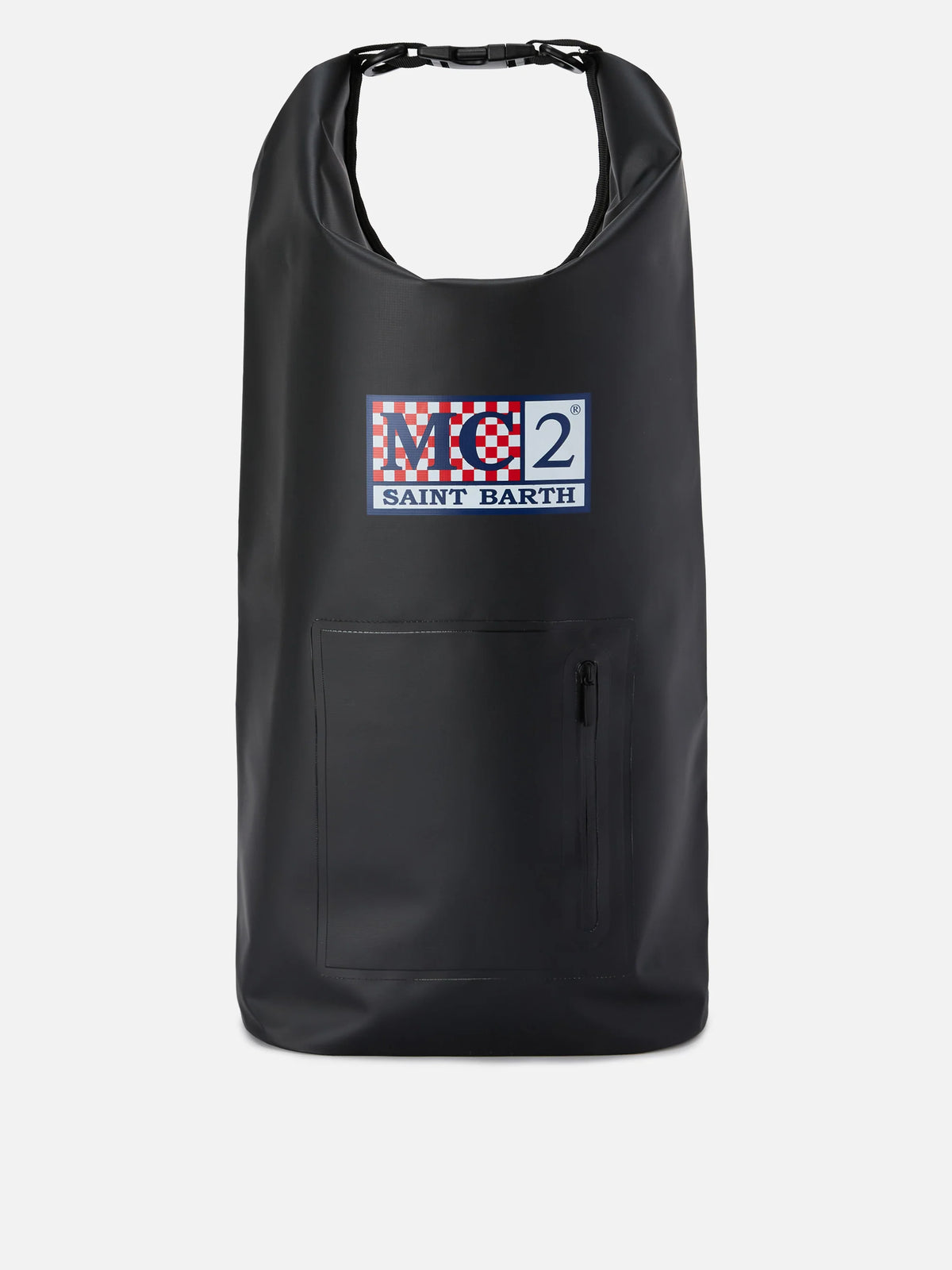 Backpack Aqua backpack in black solid-color PVC with printed logo