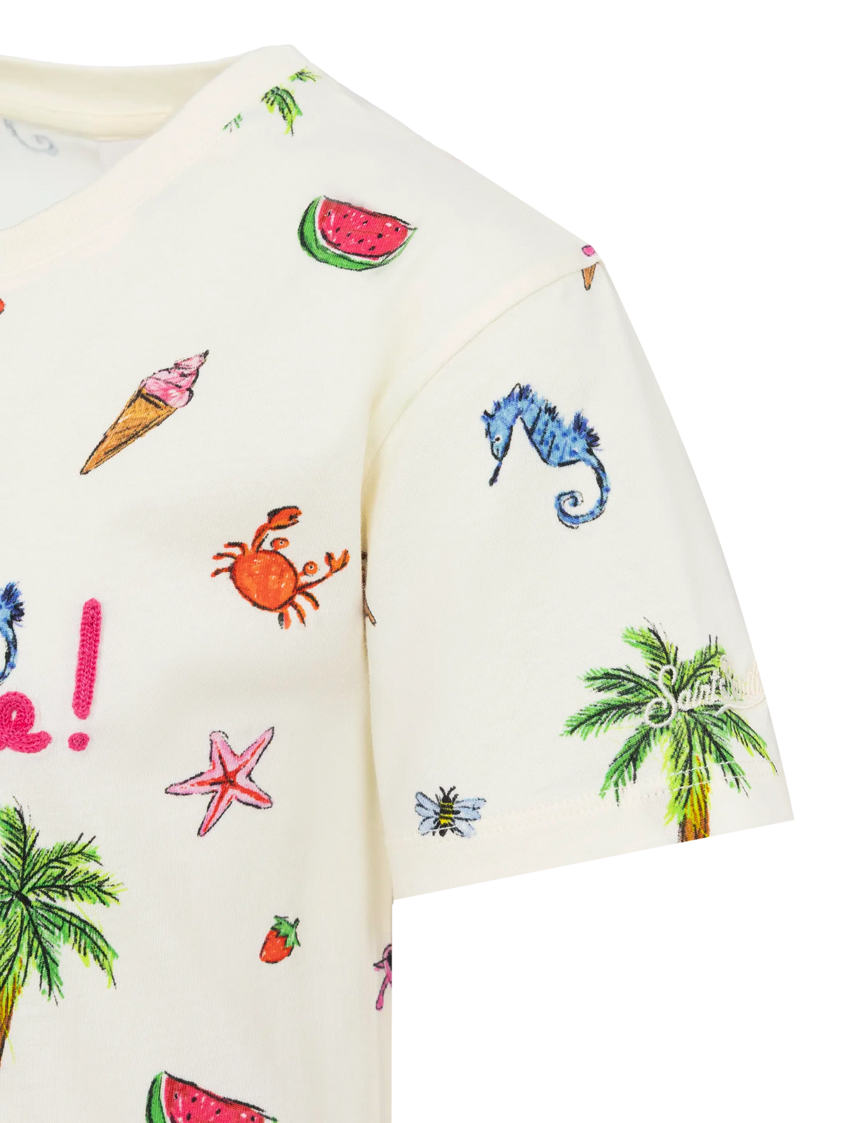 Abbey dress with fringes and Tutti al mare embroidery