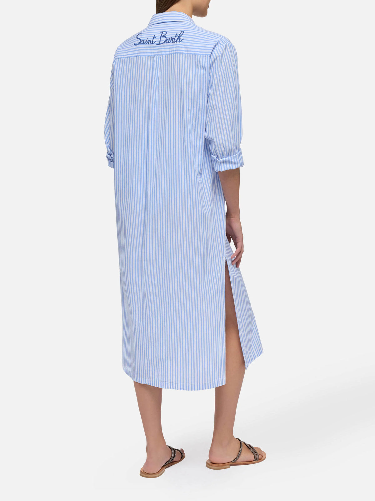 Adeline cotton maxi dress with striped print