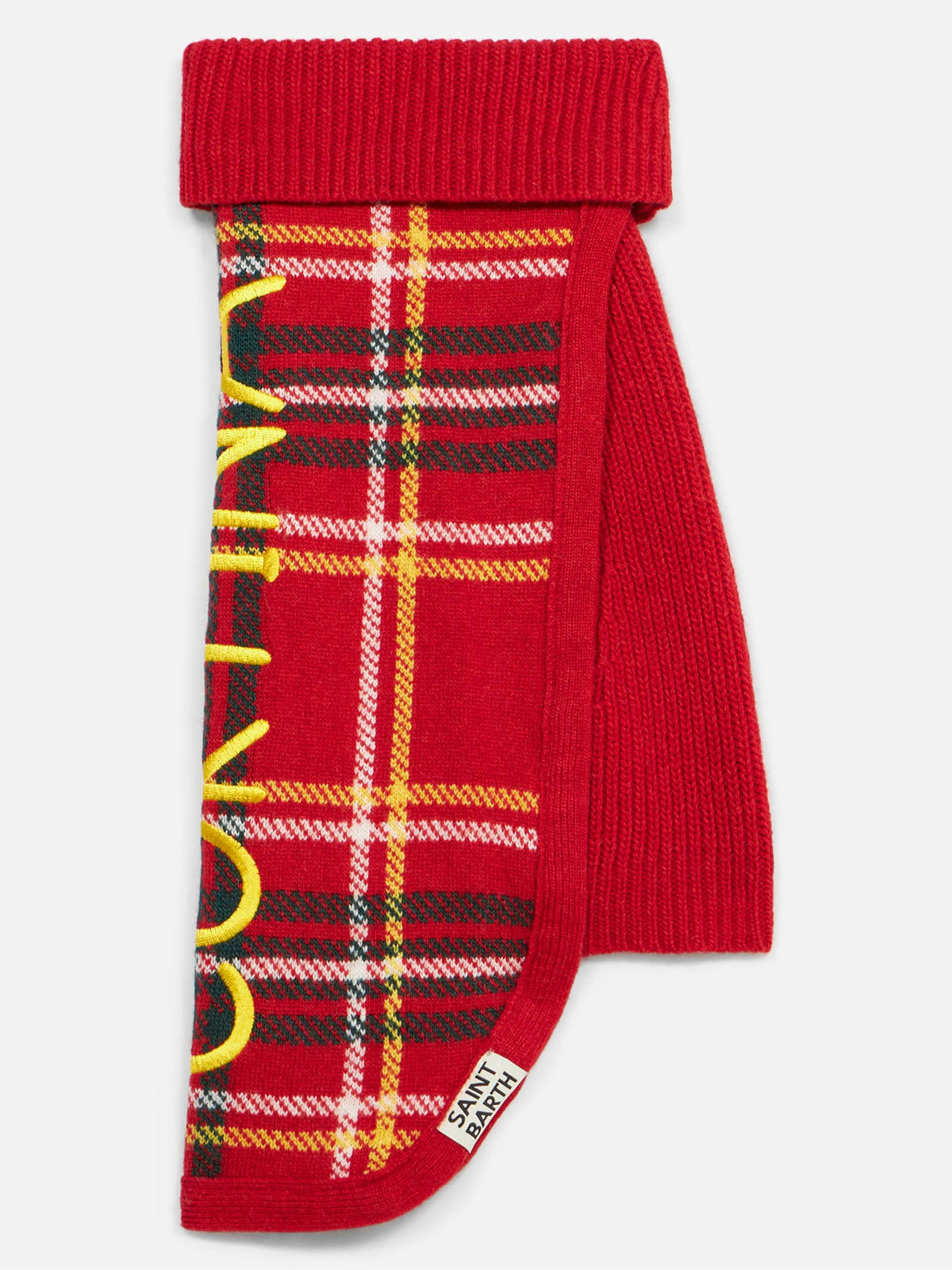 Dog sweater with tartan print