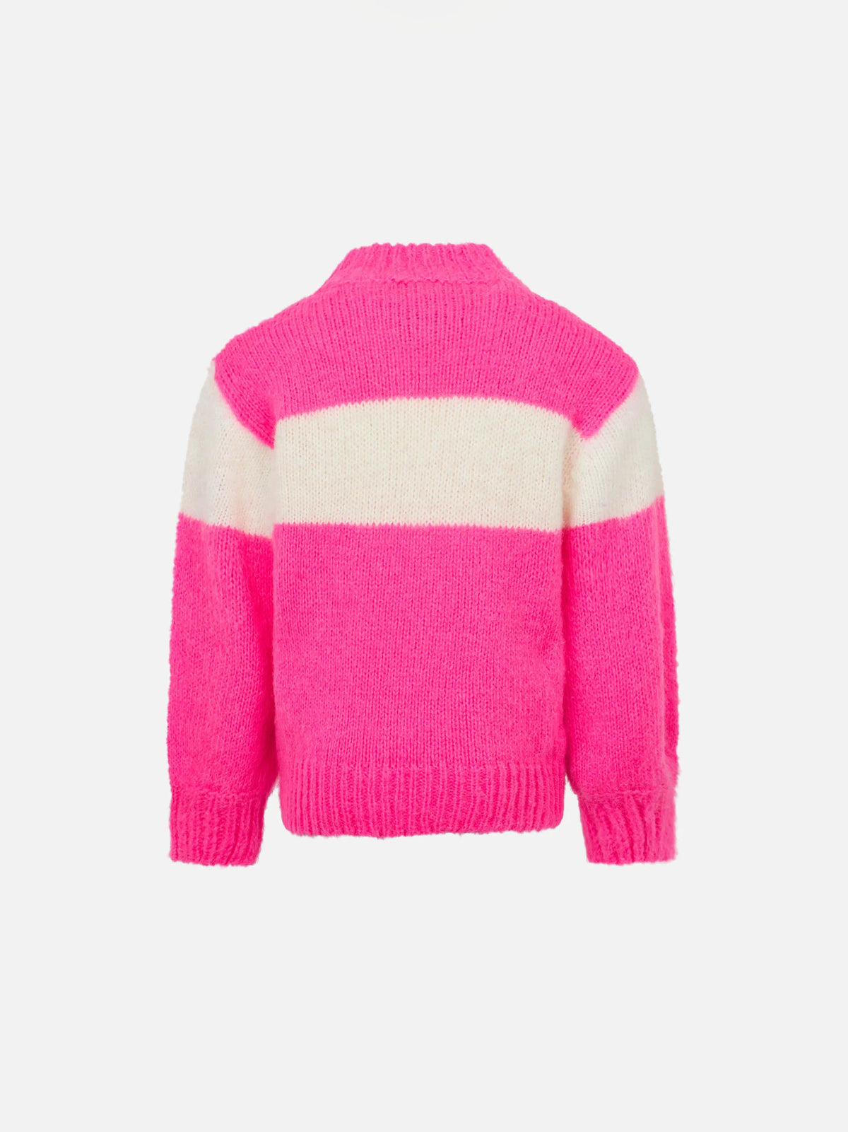 Girl boxy shape soft sweater with St. Barth jacquard