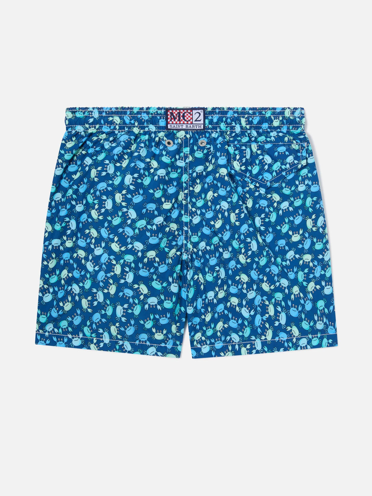 Boy lightweight fabric swim-shorts Jean Lighting 70 with crabs print