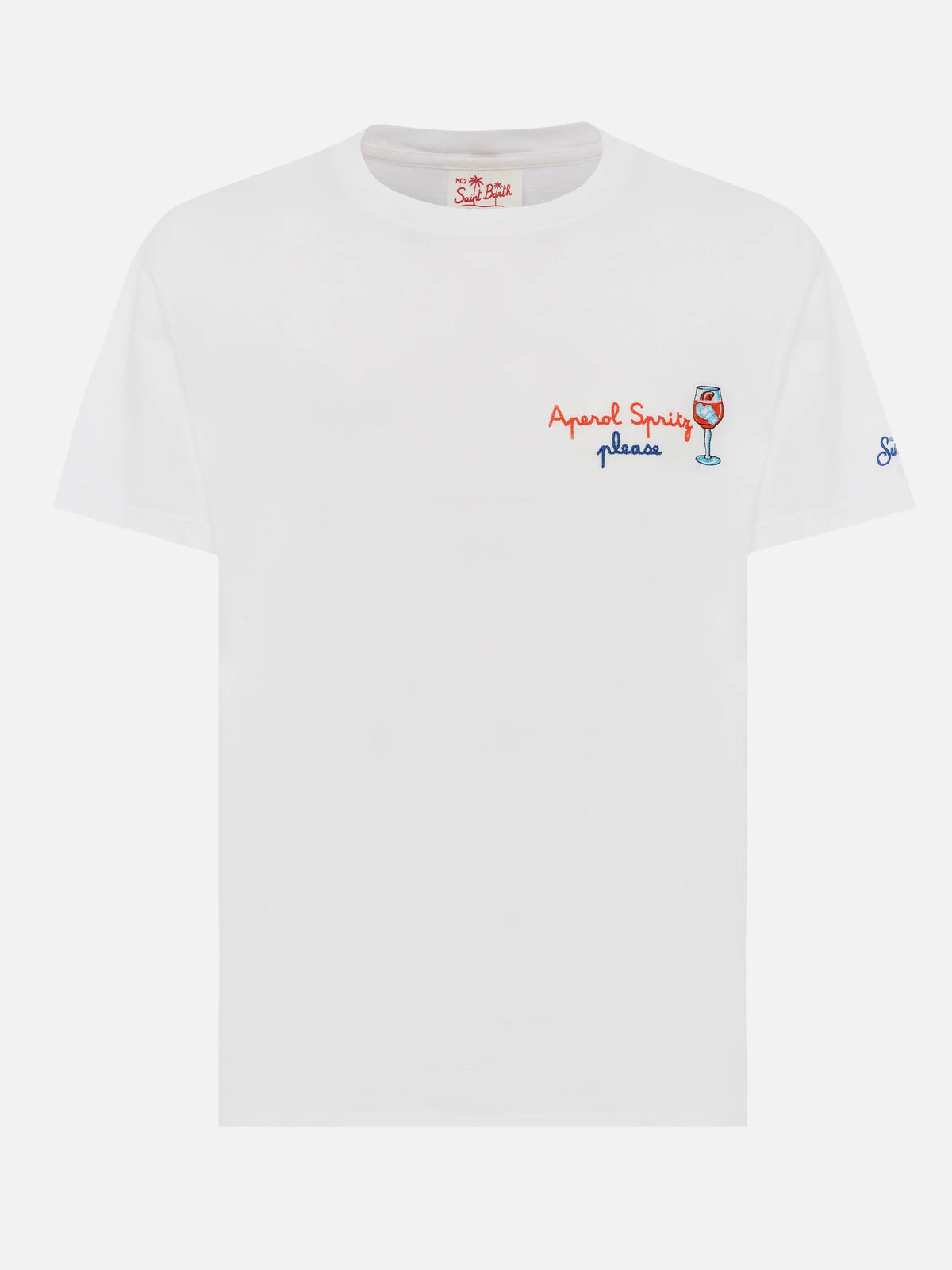 Classic fit cotton jersey t-shirt Portofino with Aperol Spritz, please embroidery | APEROL SPECIAL EDITION