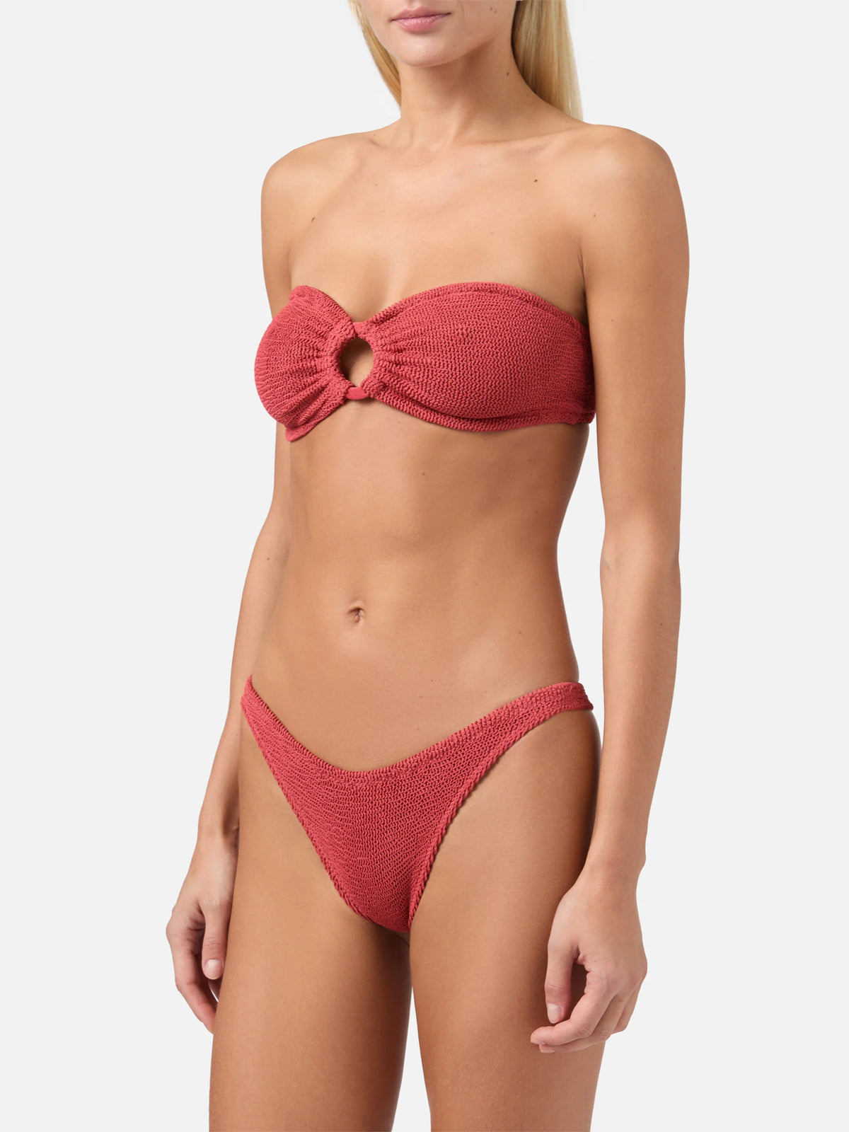 Bandeau bikini Yulia Naomi in brick red crinkle