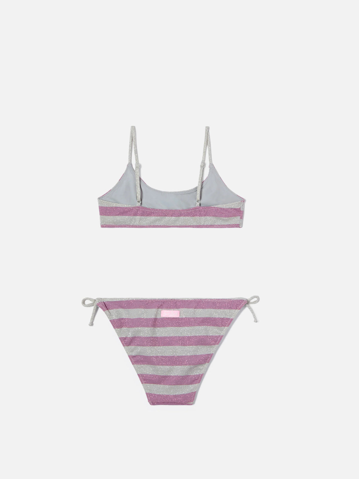 Amalia Jr lurex pants with pink and silver stripes