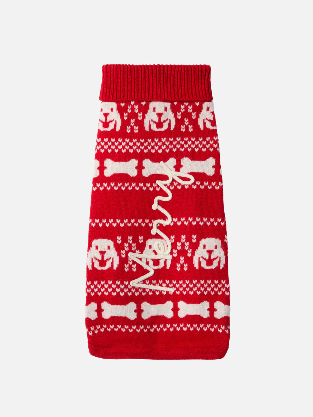Dog sweater with Merry embroidery