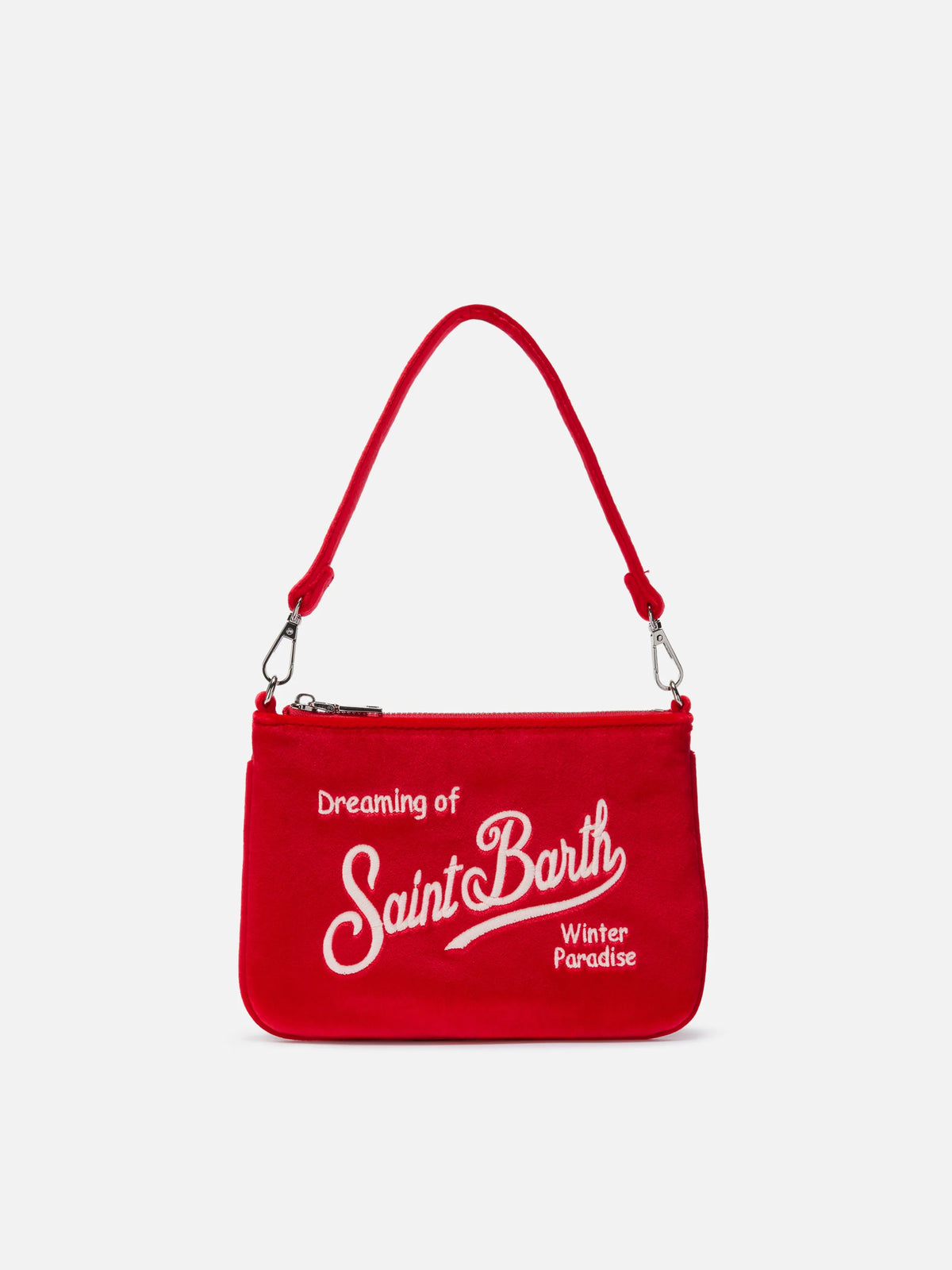 Parisienne Mini Shoulder Bag in red velvet