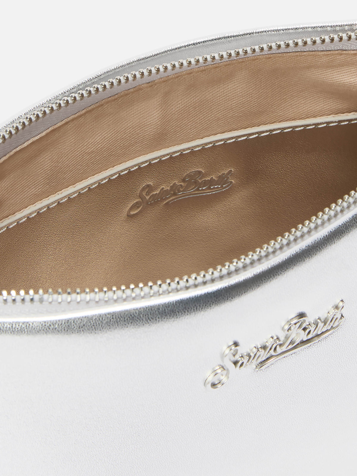 Aline Shoulder Bag in silver laminated leather