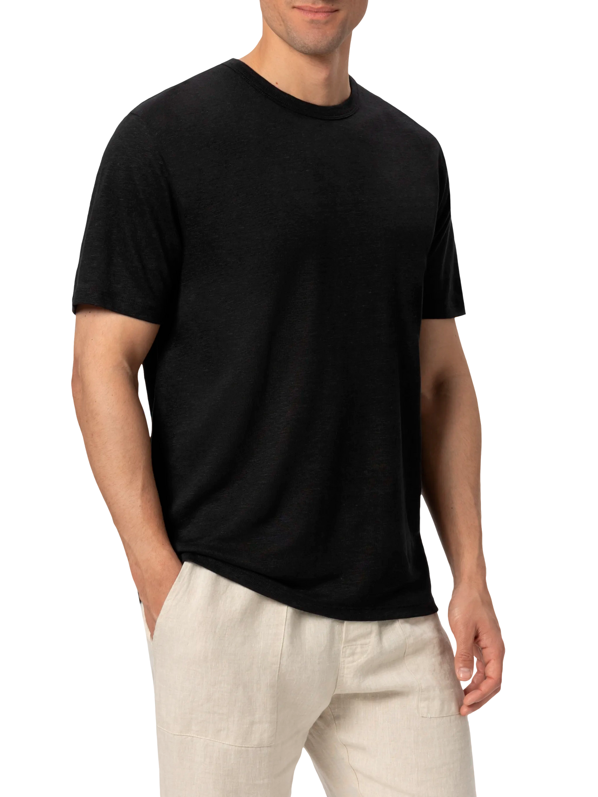 Black linen jersey t-shirt Ecstasea
