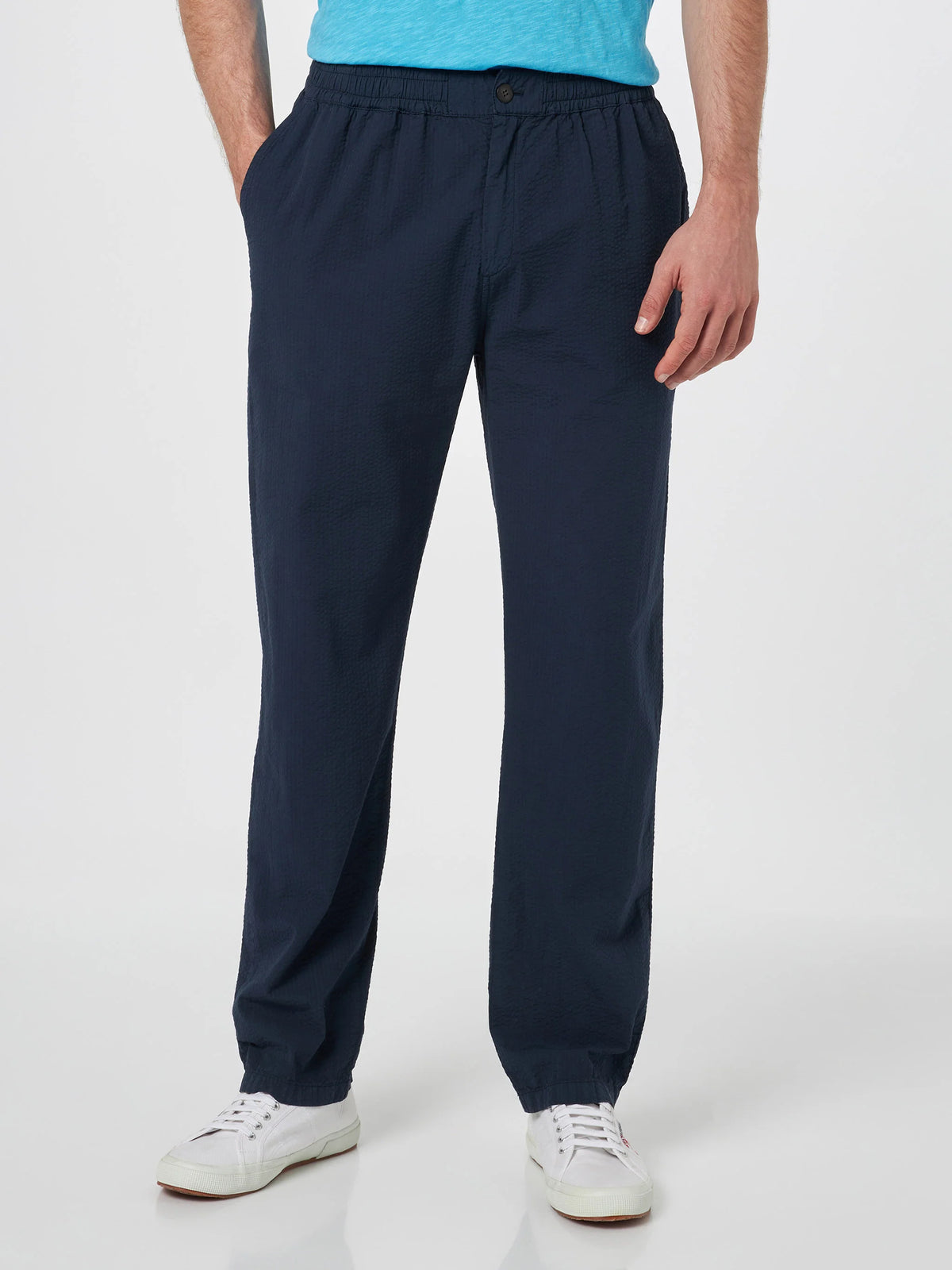 Blue denim piquet polo with St. Barth logo