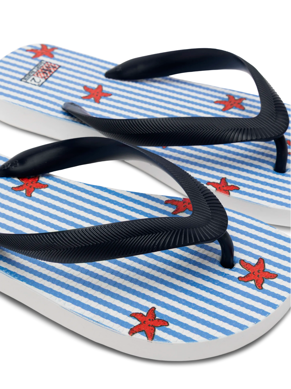 Flip flops with starfish print