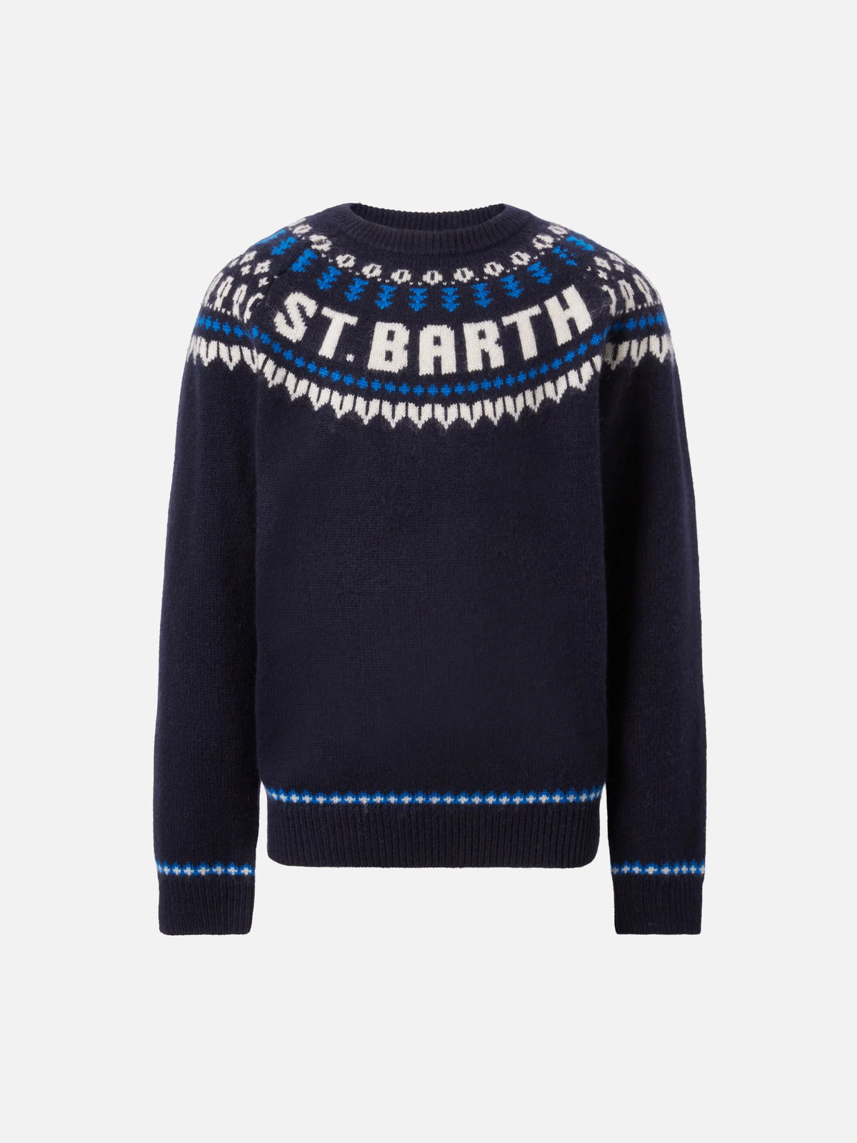 Alpaca sweater Douglas with fair-isle jacquard