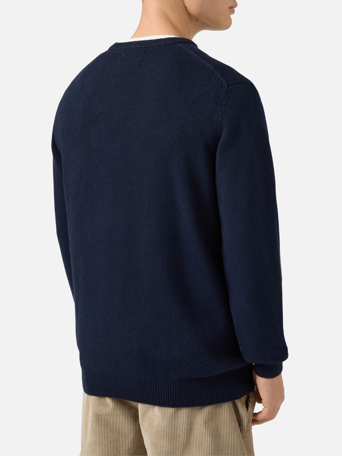 Blue sweater Heron with Gin Tonic embroidery