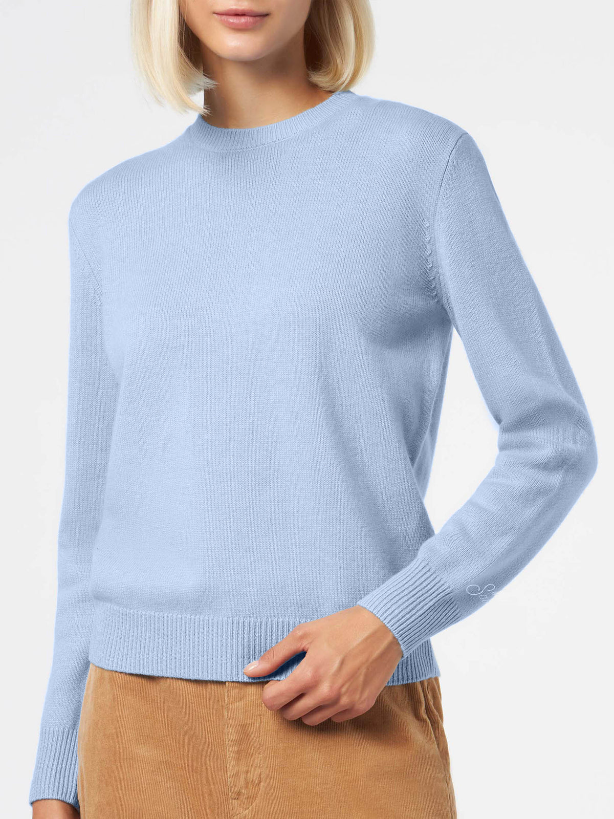 100% CASHMERE sweater Sorbonne in light blue