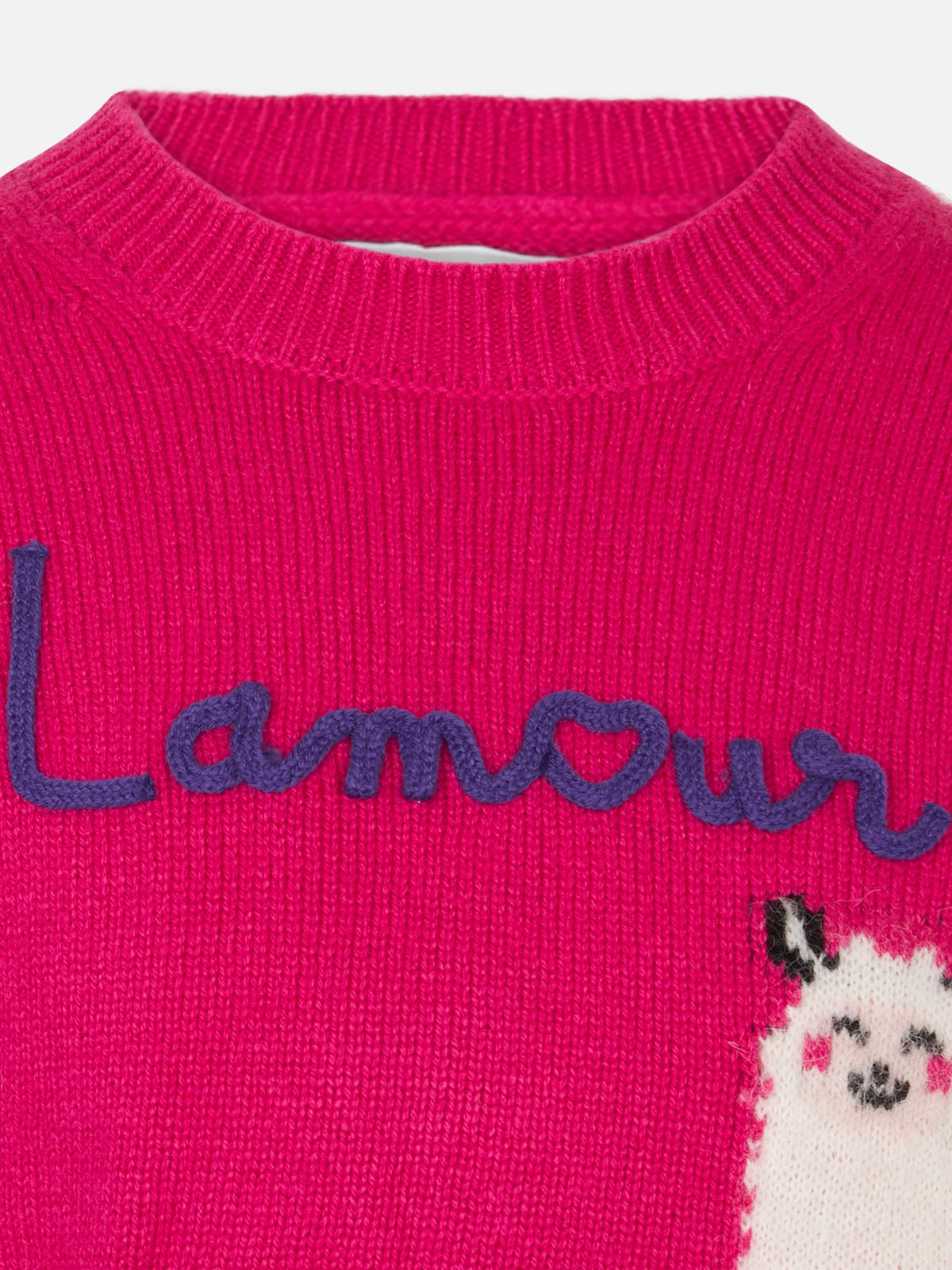 Girl crewneck sweater with L'Am