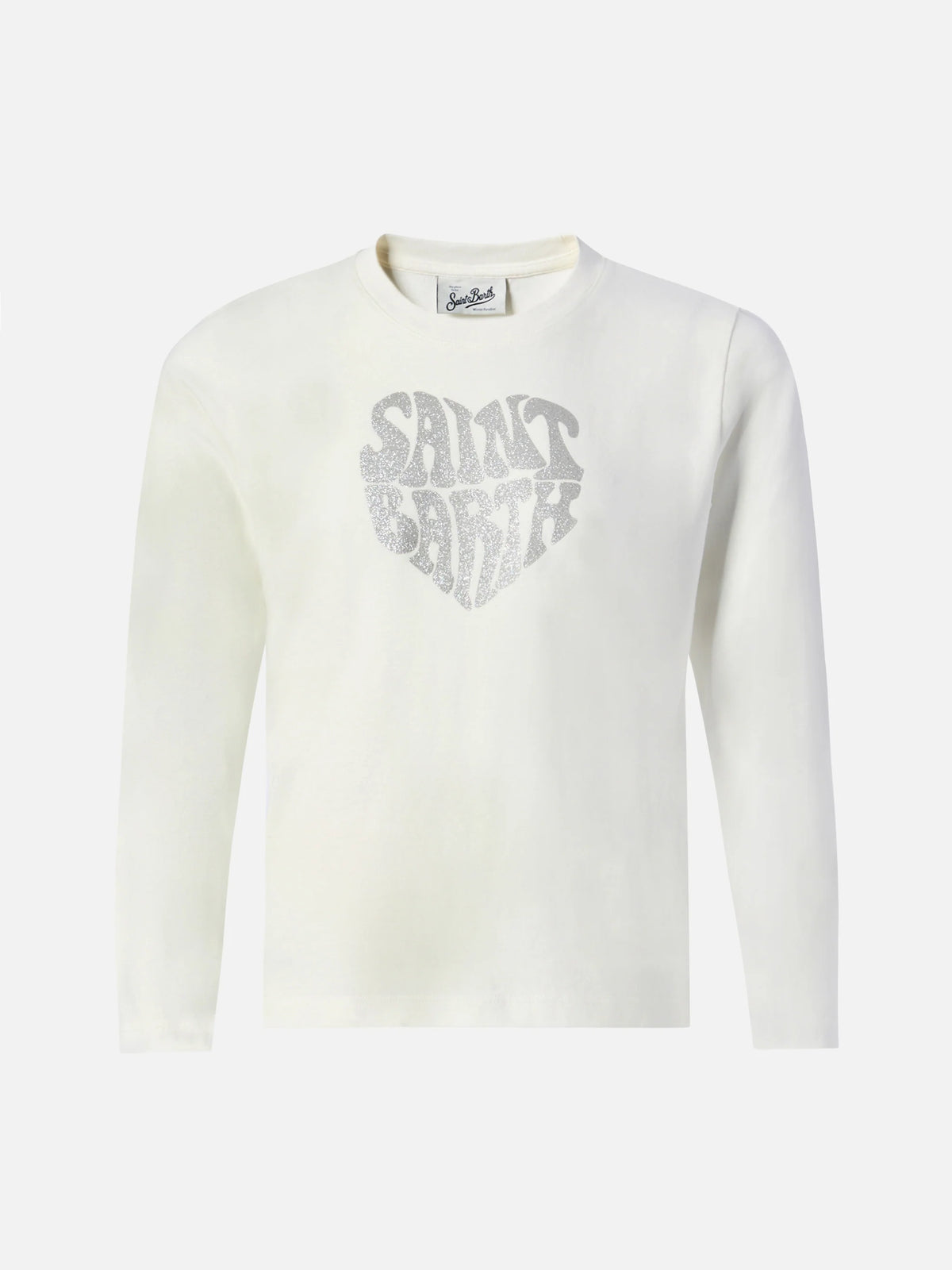 Girl pink crewneck sweater Danya with Courma lurex logo