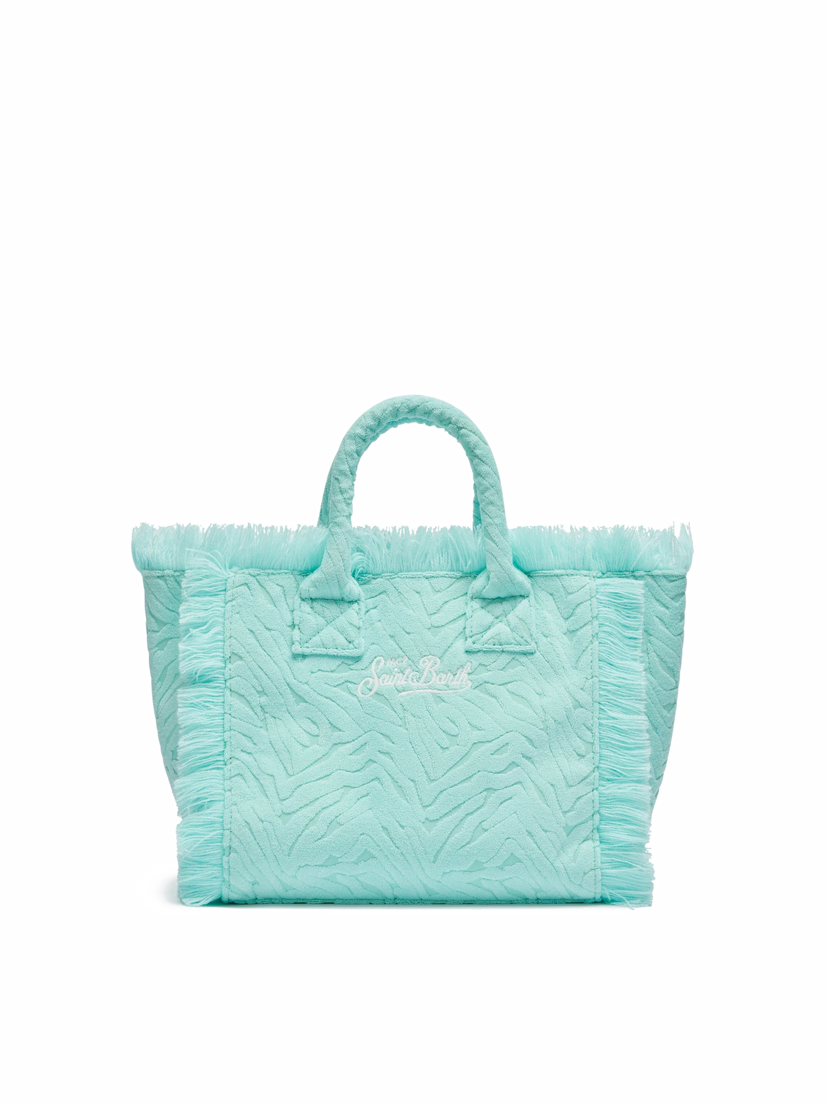 Colette Sponge water green zebra embossed terry handbag