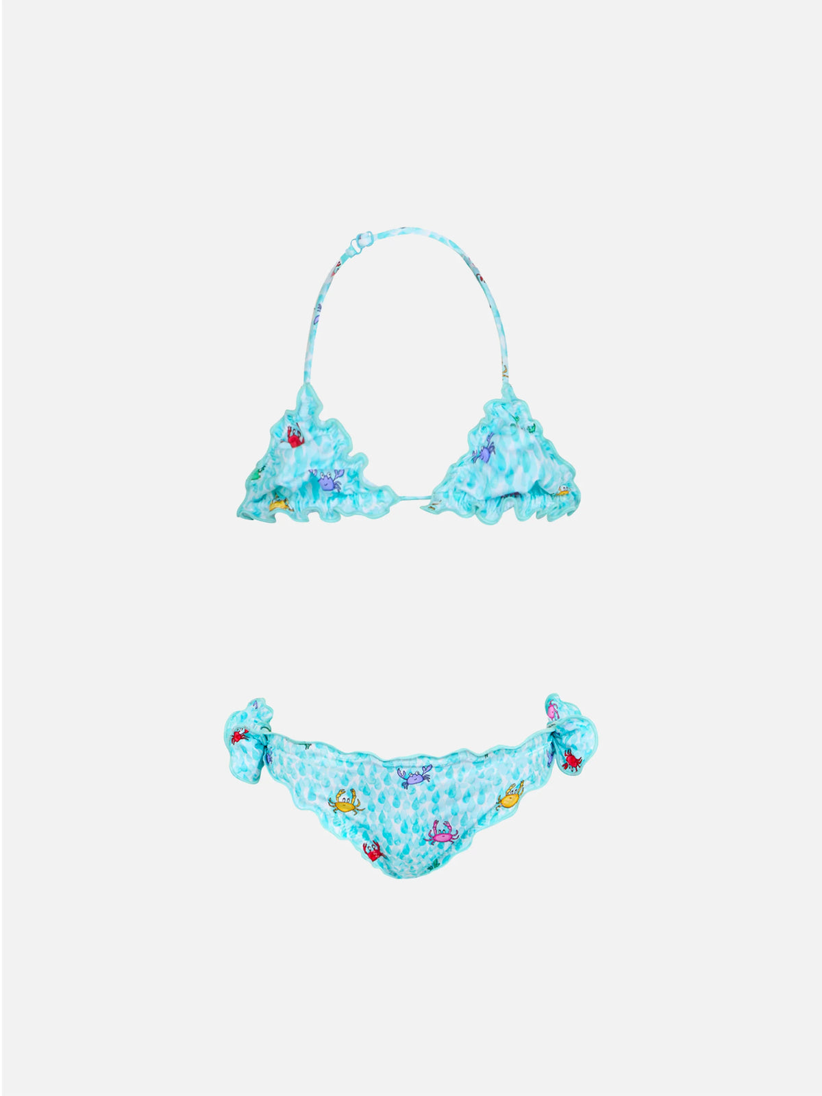 Girl classic triangle bikini Cris with crabs print