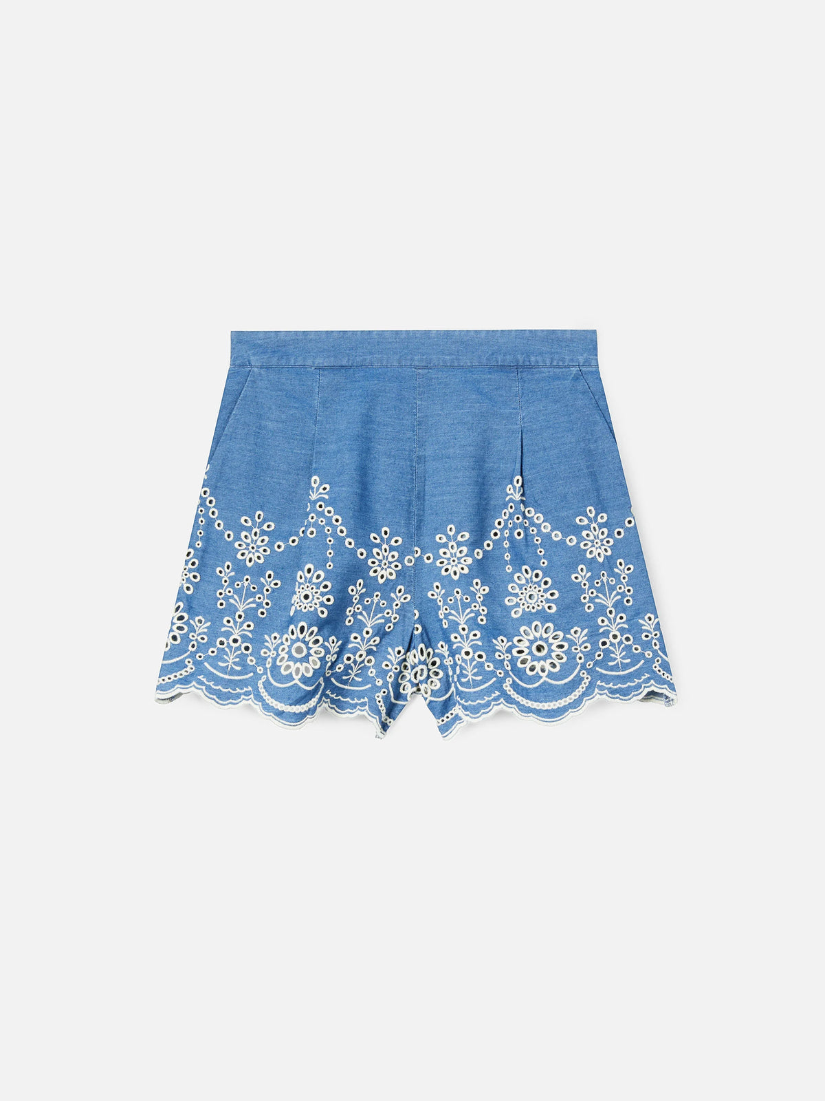 Amani chambray shorts with embroidery