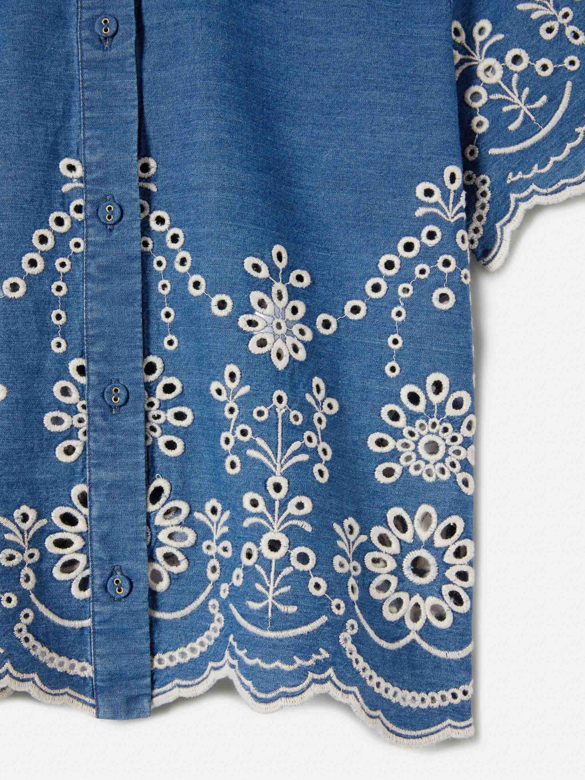 Amani Jr chambray shorts with embroidery