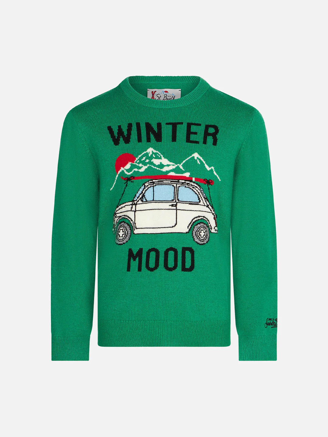 Boy cashmere blend sweater with car print | FIAT 500 SPECIAL EDITION