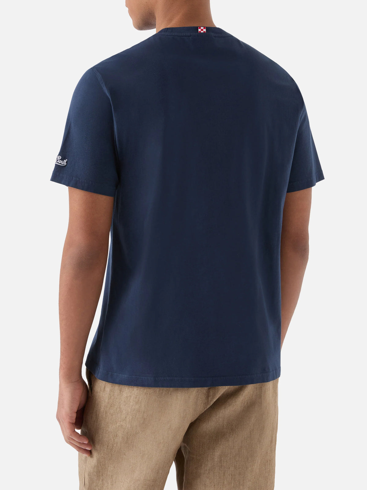 Blue Portofino T-shirt with Business Glass embroidery