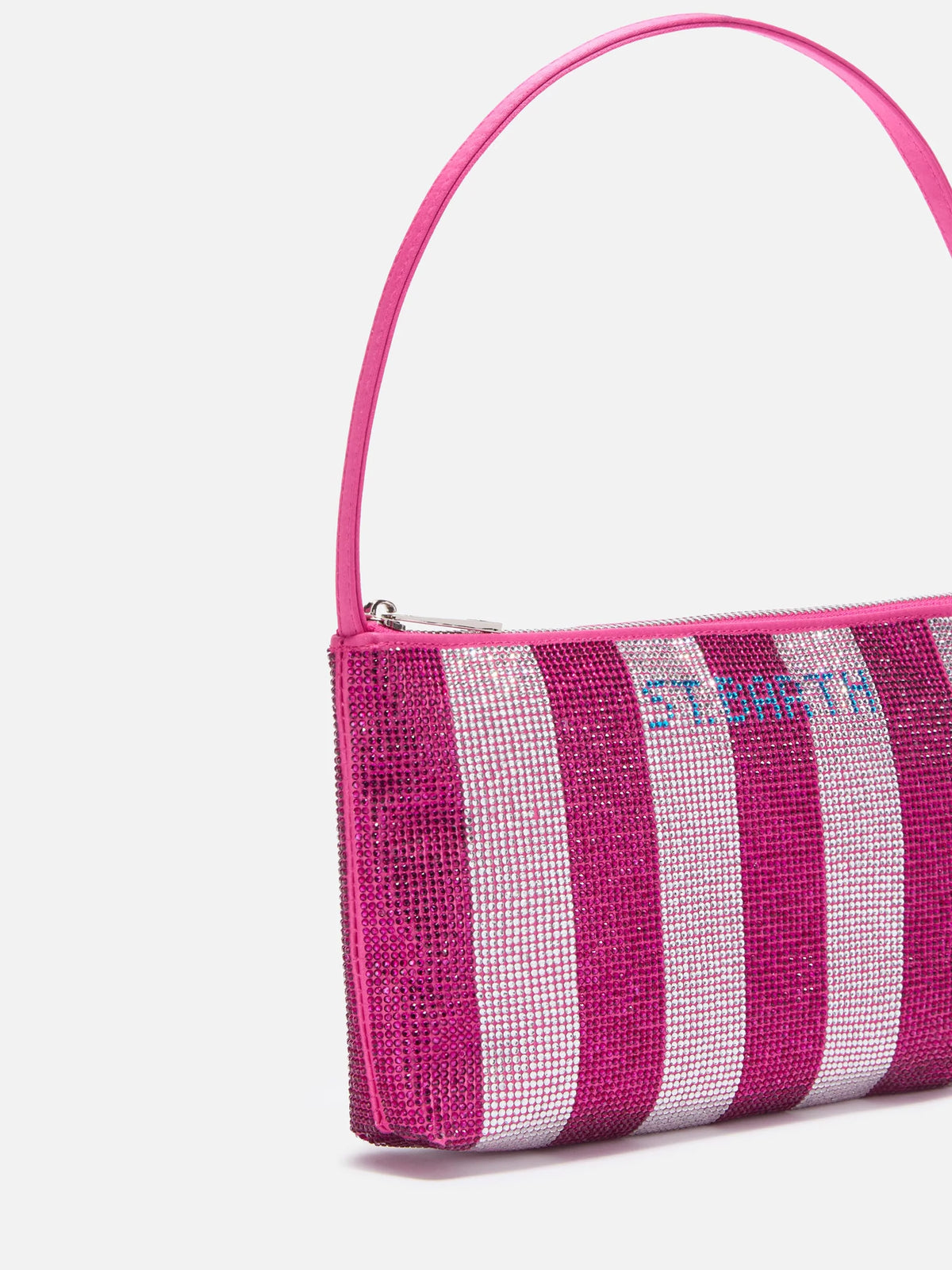 Mini bag Strassy with pink and silver rhinestones