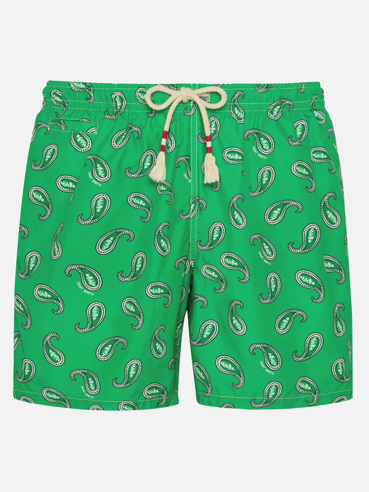 Green paisley Caprese swim shorts