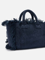 Blue solid color terry effect Colette bag