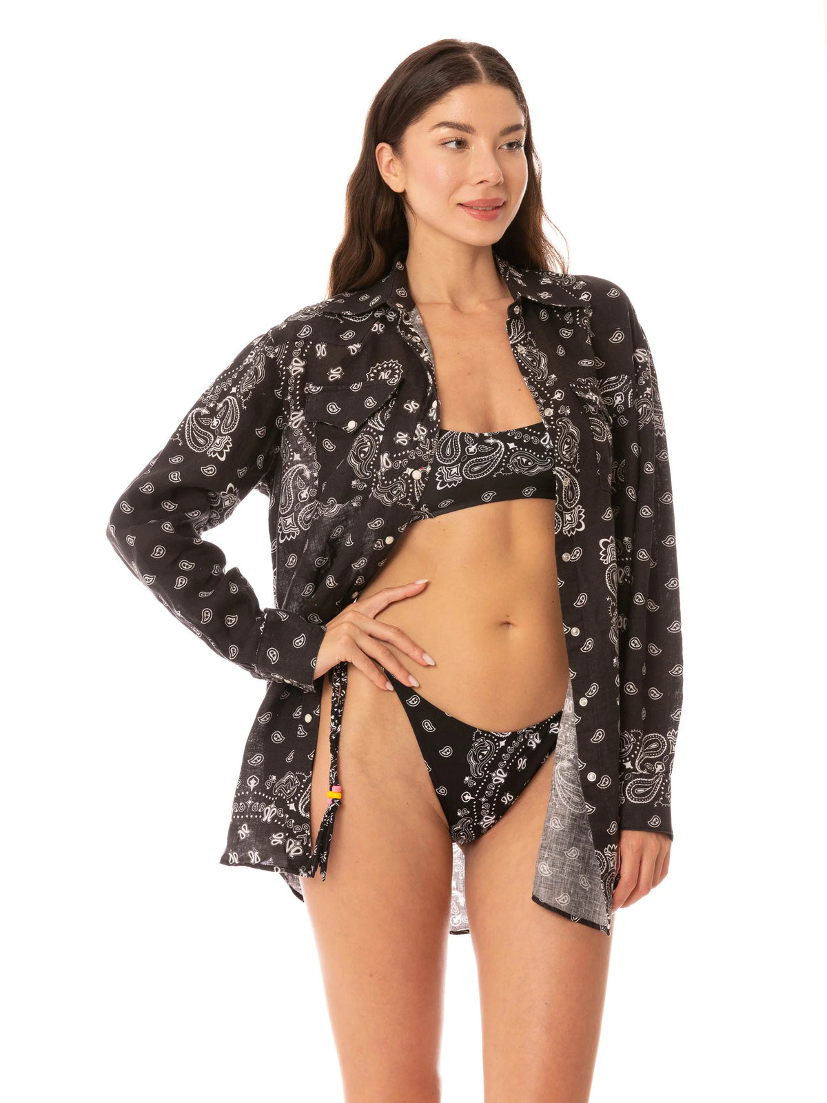 Alodie Tex black linen shirt