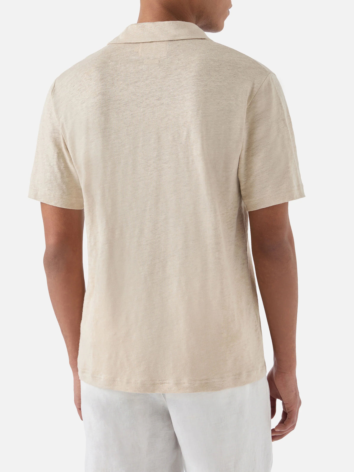 Beige Fraser polo in pure linen