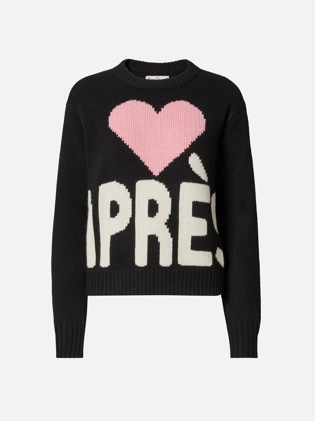 Kyla wool sweater in black with Après jacquard