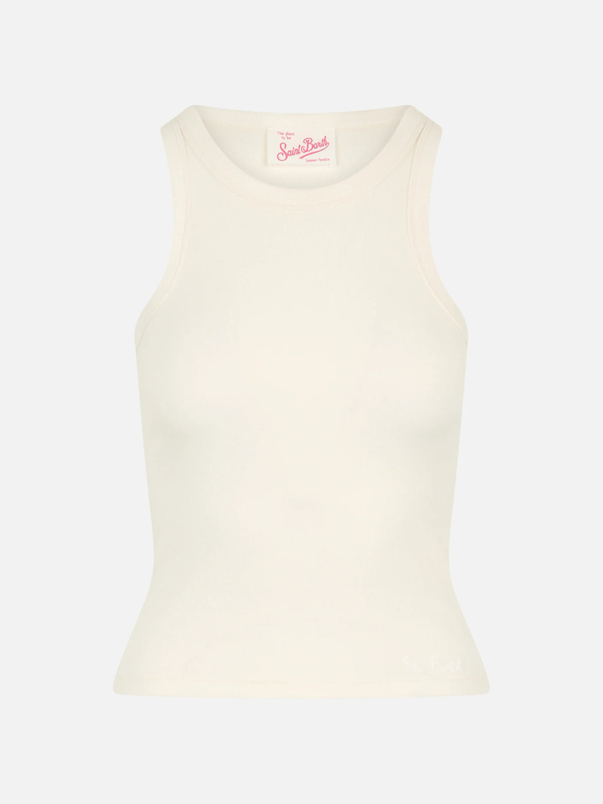 Ada off-white ribbed cotton tank top