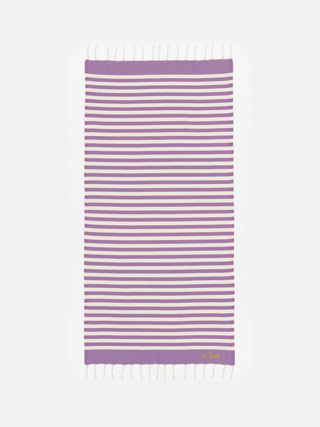 Cotton beach towel Fouta with purple striped print