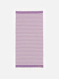 Cotton beach towel Fouta with purple striped print