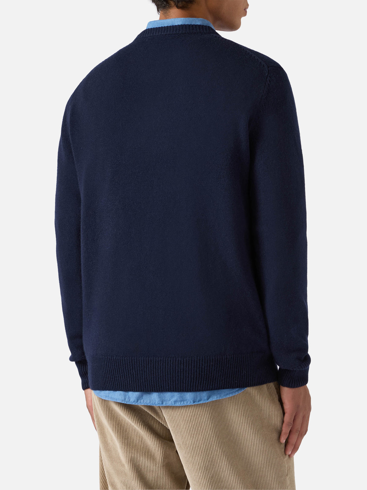 Blended cashmere sweater Heron with Posta Cortina embroidery