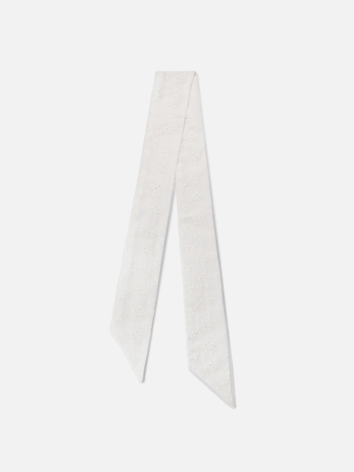 Band scarf in white cotton sangallo