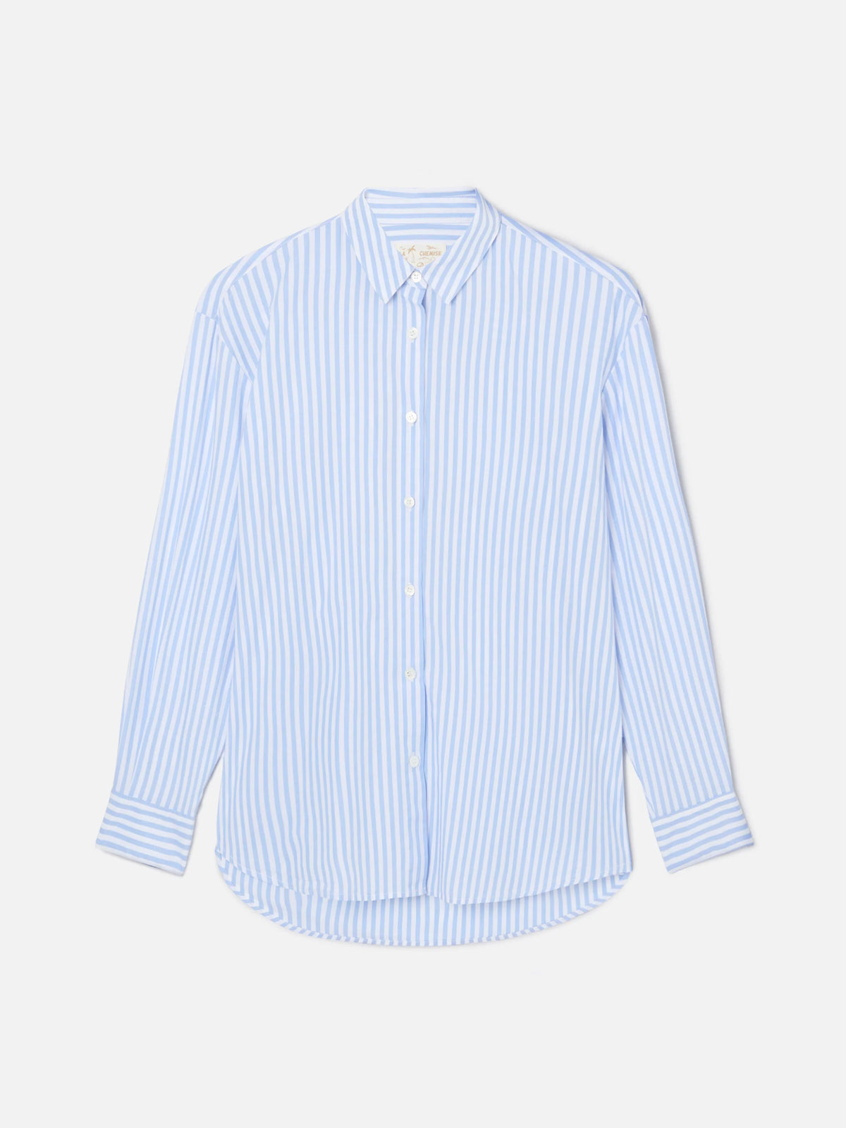 Brigitte light blue striped shirt with Snoopy print | Special Edition