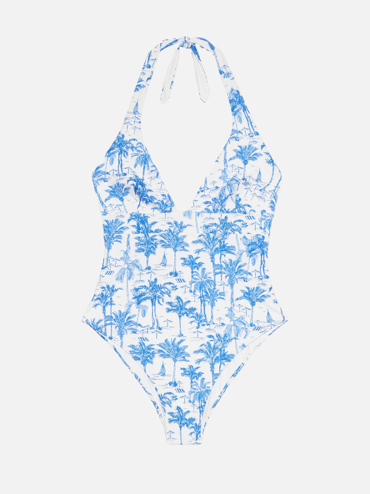 Hanniel linen playsuit with butterfly toile de jouy print