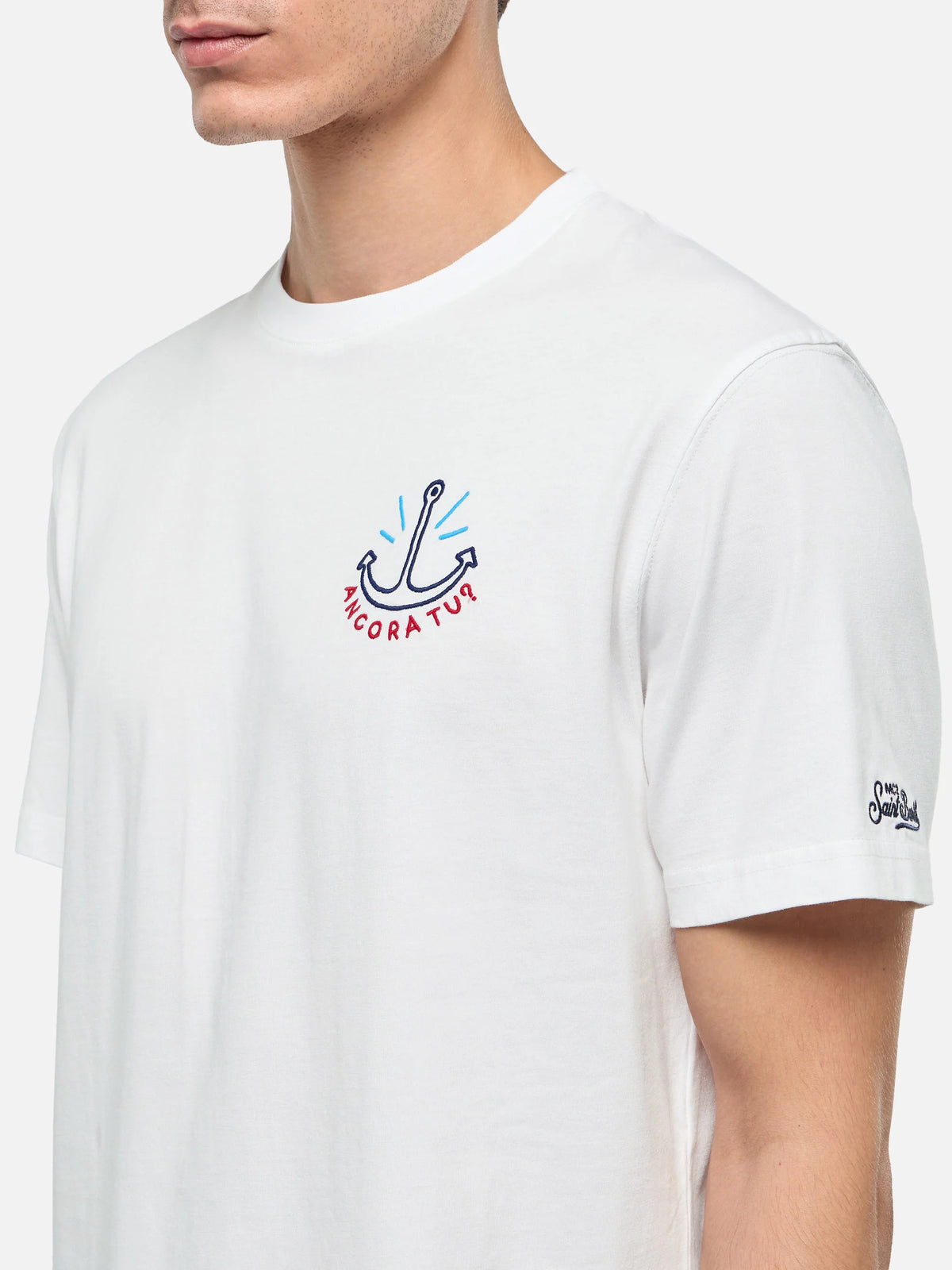 Classic fit cotton jersey t-shirt Portofino with Ancora tu embroidery | INSULTI LUMINOSI SPECIAL EDITION