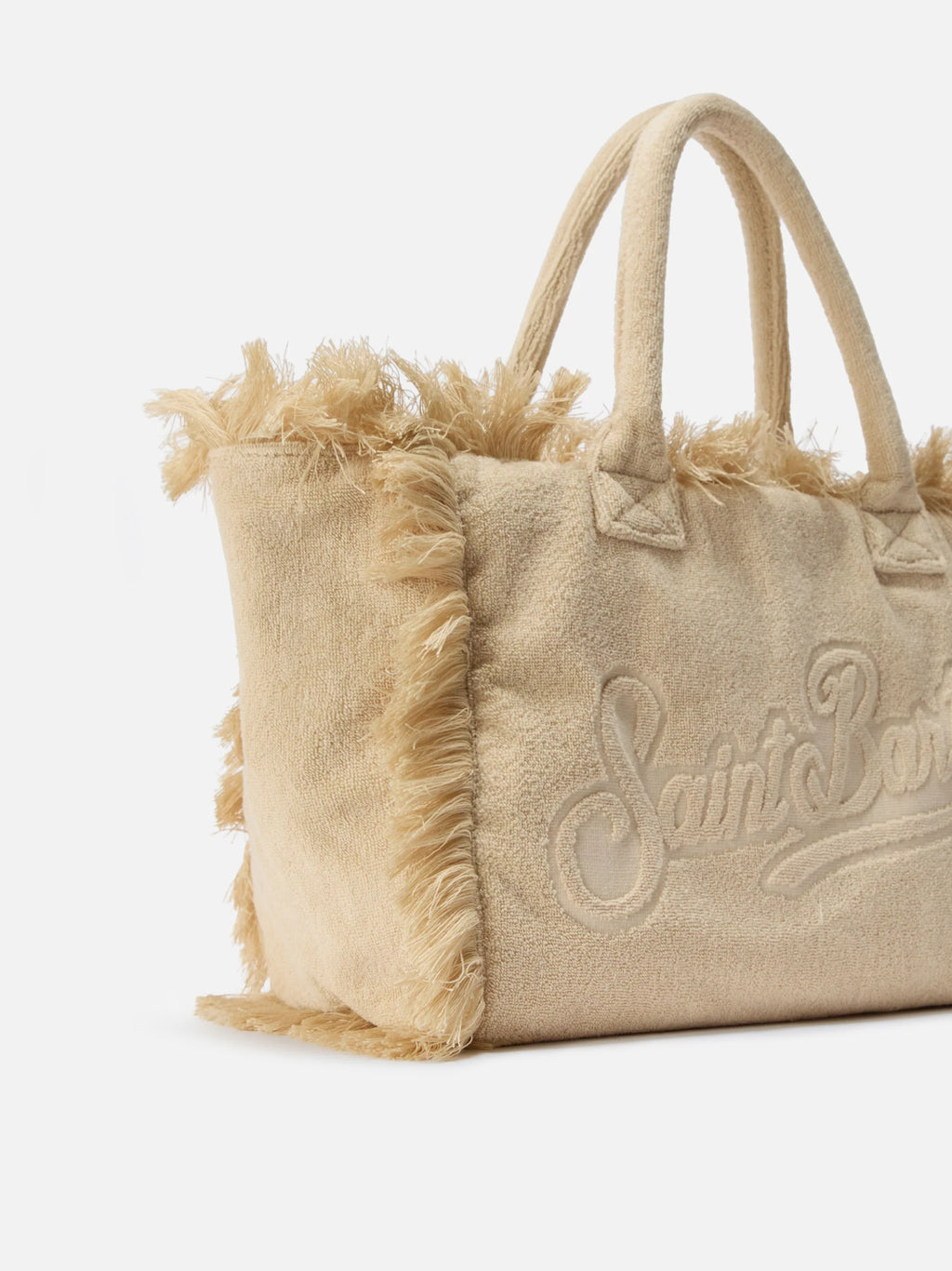 Beige solid color terry effect Vanity regular bag