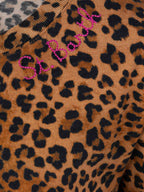 Abbey dress with fringes and animalier print