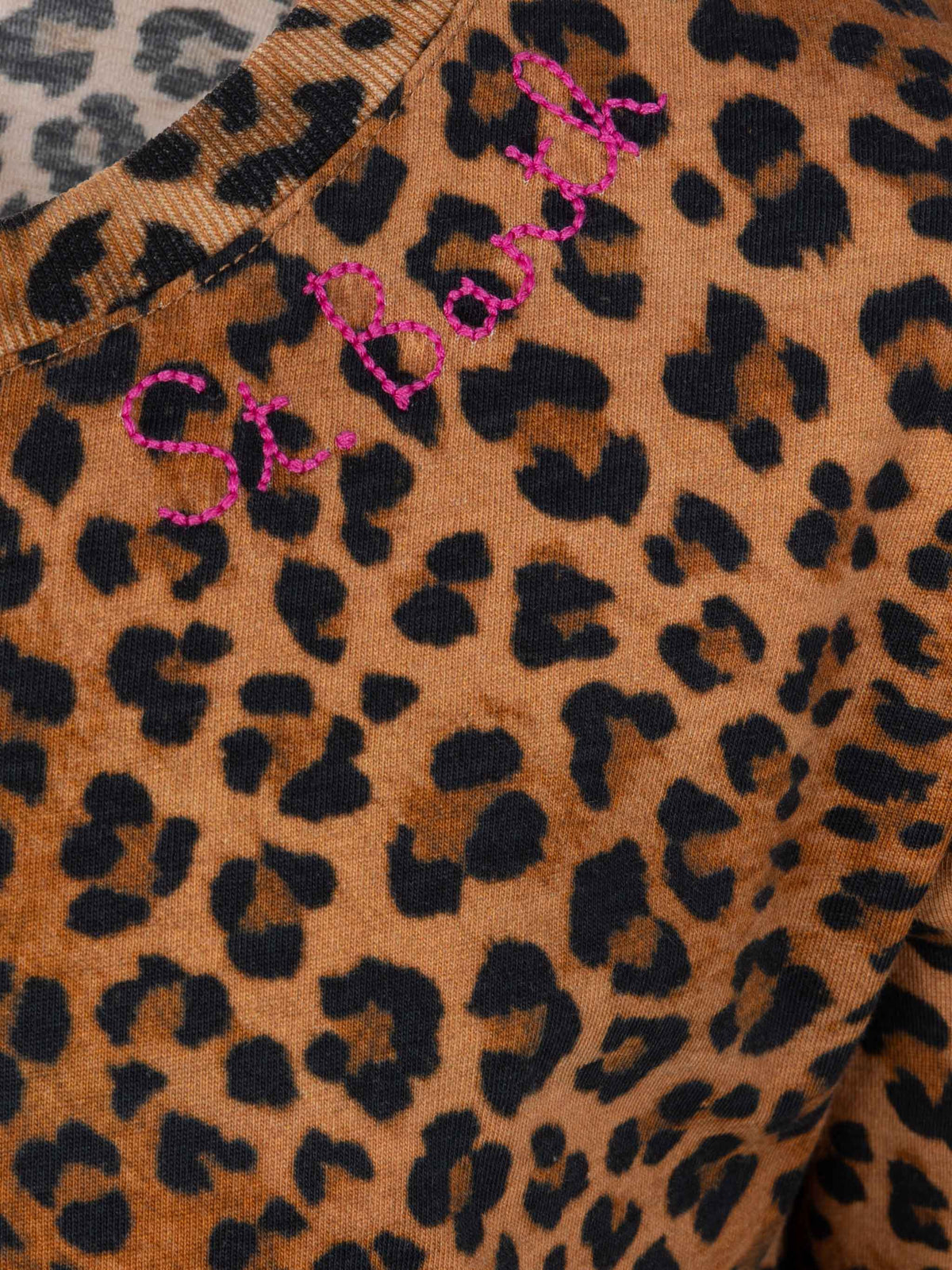 Abbey dress with fringes and animalier print