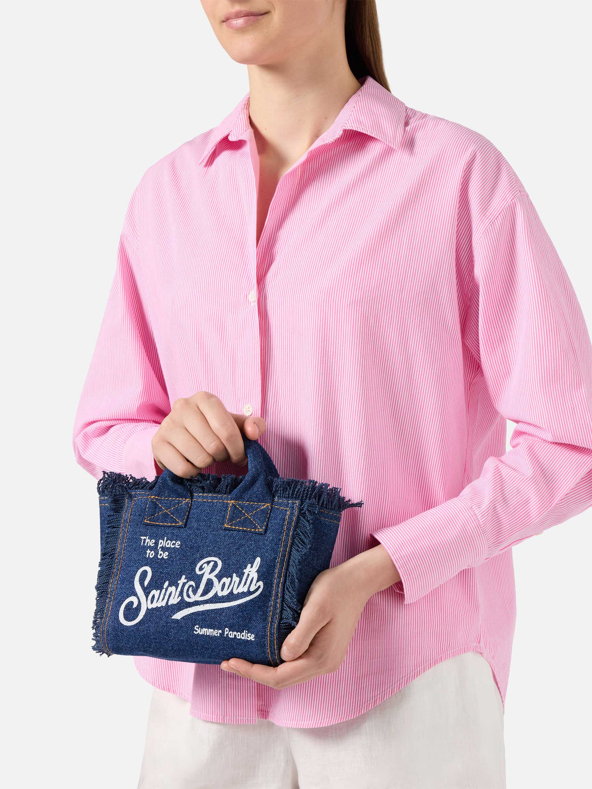 Dark wash denim Vanity mini bag