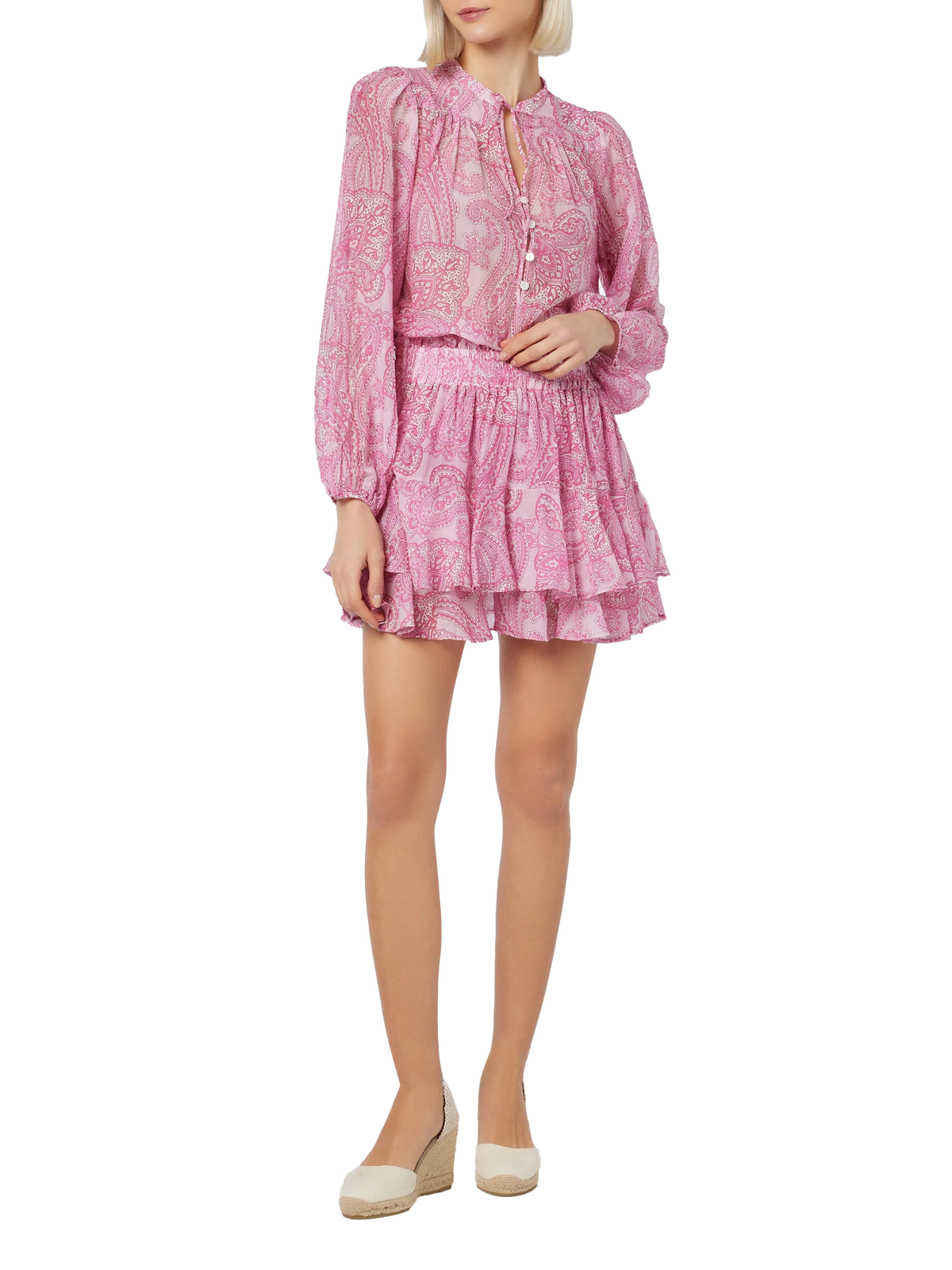 Eivissa paisley silk voile mini skirt