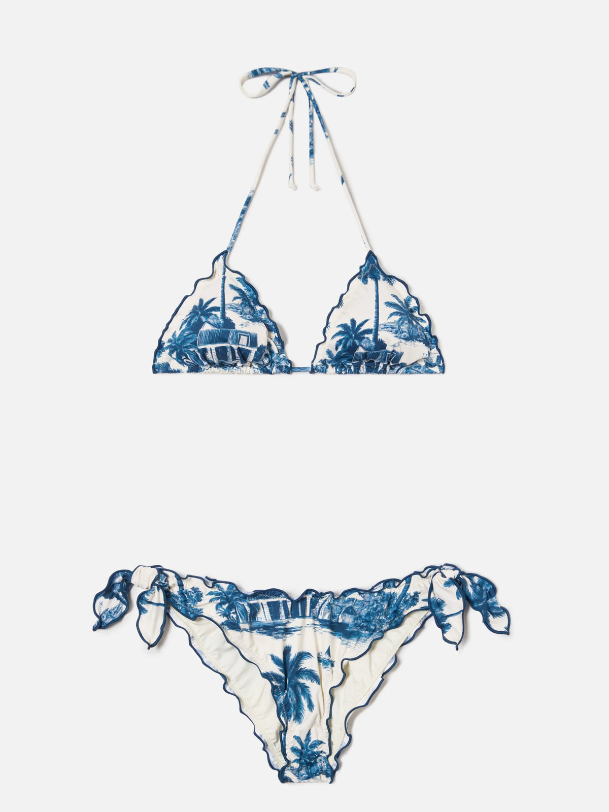 Aidan beach towel with toile de Jouy print and logo| Special edition