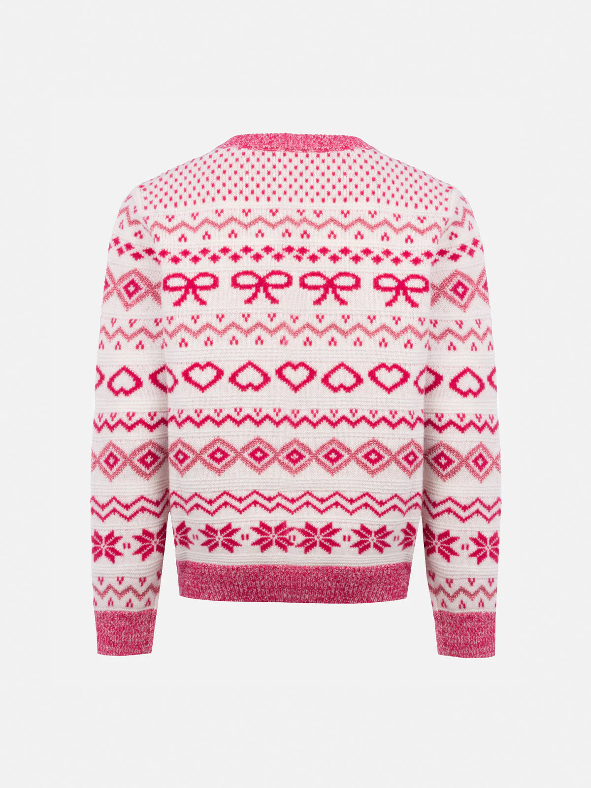 Girl fair-isle crewneck sweater Princess with St. Barth rhinestones logo