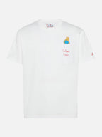 Connor cotton T-shirt in white with Golden hour pocket embroidery